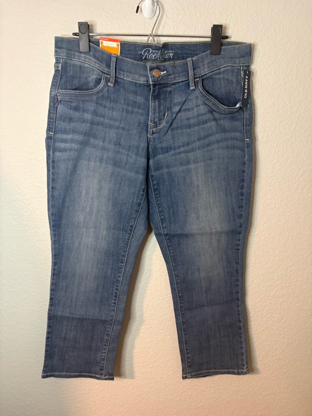 Old Navy Blue Cropped Rockstar Jeans